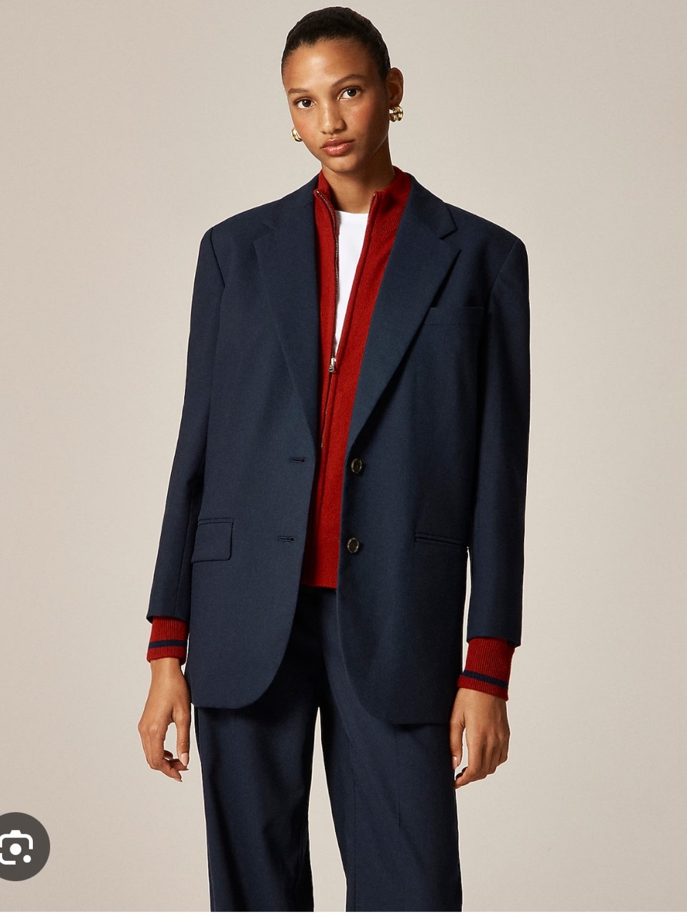 J. Crew Gamine blazer in Italian studio wool blend - Navy
